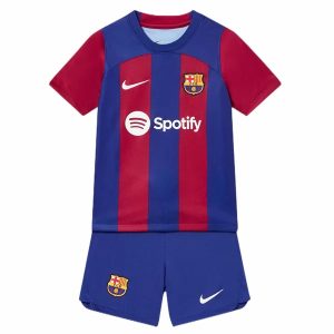 Nogometni Dres FC Barcelona Dječji Domaći 2023 2024 （+ kratke hlače）